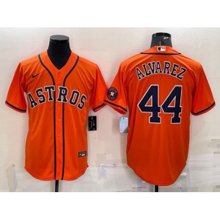 Youth Houston Astros #44 Yordan Alvarez Orange With Patch Stitched Jersey