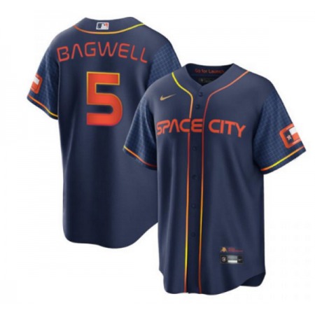 Youth Houston Astros #5 Jeff Bagwell 2022 Navy City Connect Stitched Jersey