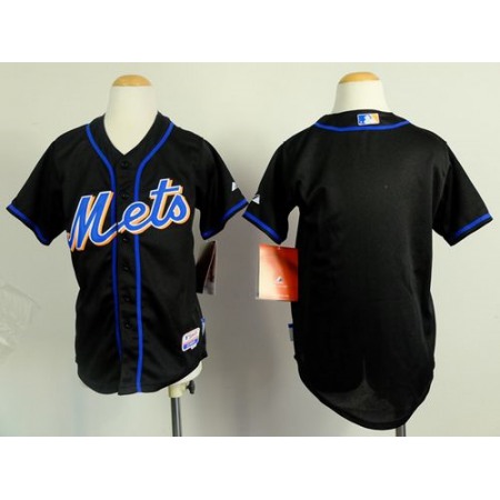 Mets Blank Black Cool Base Stitched Youth MLB Jersey