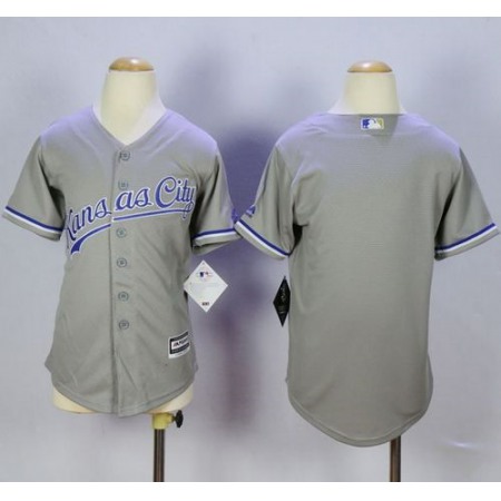 Royals Blank Grey Cool Base Stitched Youth MLB Jersey
