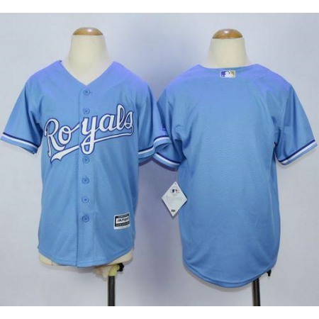 Royals Blank Light Blue Alternate 1 Cool Base Stitched Youth MLB Jersey