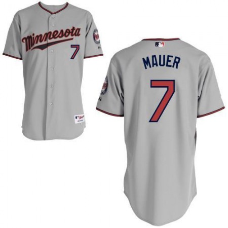 Twins #7 Joe Mauer Grey Stitched Youth MLB Jersey