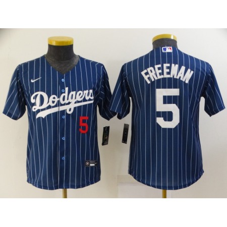 Youth Los Angeles Dodgers #5 Freddie Freeman Blue Stitched Jersey