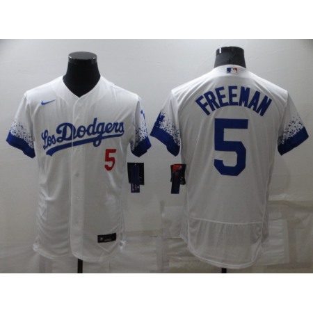 Youth Los Angeles Dodgers #5 Freddie Freeman White City Connect Stitched Baseball Jersey