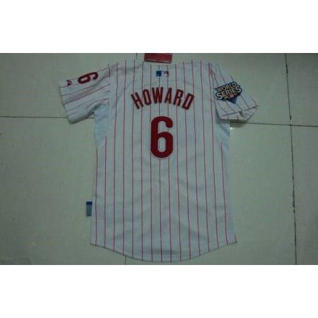 Phillies #6 Ryan Howard Stitched White Red Strip Youth MLB Jersey