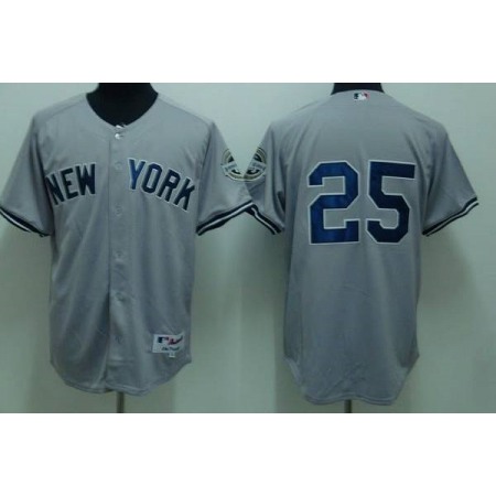 Yankees #25 Mark Teixeira Stitched Grey Youth MLB Jersey