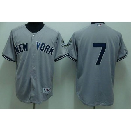 Yankees #7 Mickey Mantle Stitched Grey Youth MLB Jersey