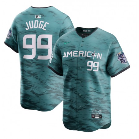 Youth New York Yankees #99 Aaron Judge Teal 2023 Alls-star Cool Base Stitched Jersey