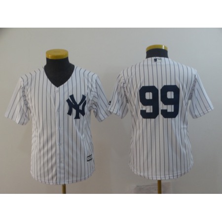 Youth New York Yankees #99 Aaron Judge White Cool Base Stitched MLB Jersey