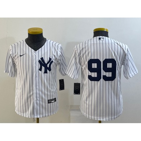 Youth New York Yankees #99 Aaron Judge White Stitched Baseball Jersey