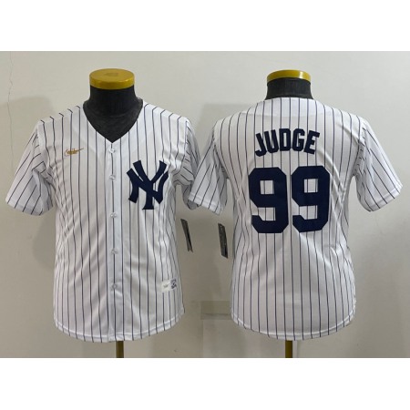 Youth New York Yankees #99 Aaron Judge White Stitched Baseball Jersey