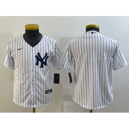 Youth New York Yankees Blank White Stitched Baseball Jersey