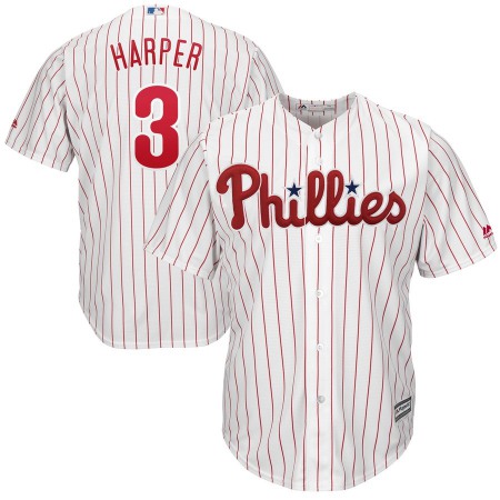 Youth Philadelphia Phillies #3 Bryce Harper Majestic White Home Cool Base Stitched MLB Jersey