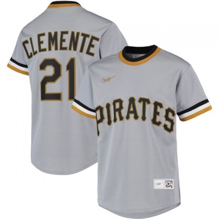 Youth Pittsburgh Pirates #21 Roberto Clemente Grey Stitched Jersey