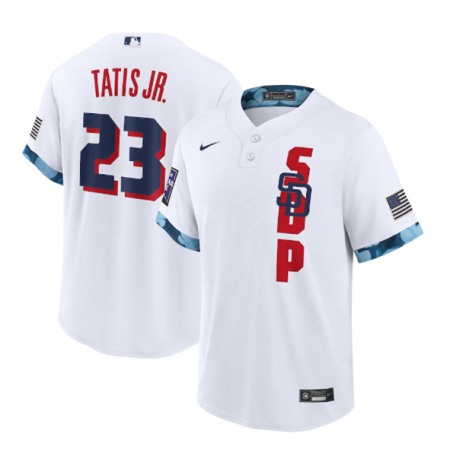 Youth San Diego Padres #23 Fernando Tatis Jr. 2021 White All-Star Cool Base Stitched Baseball Jersey
