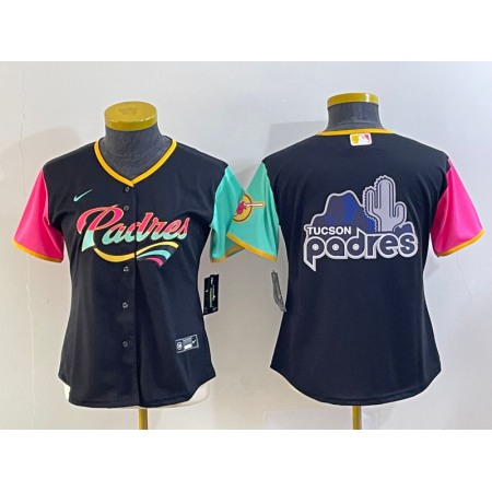 Youth San Diego Padres Black Team Big Logo City Connect Stitched Baseball Jersey