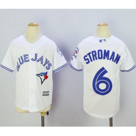 Blue Jays #6 Marcus Stroman White Cool Base Stitched Youth MLB Jersey