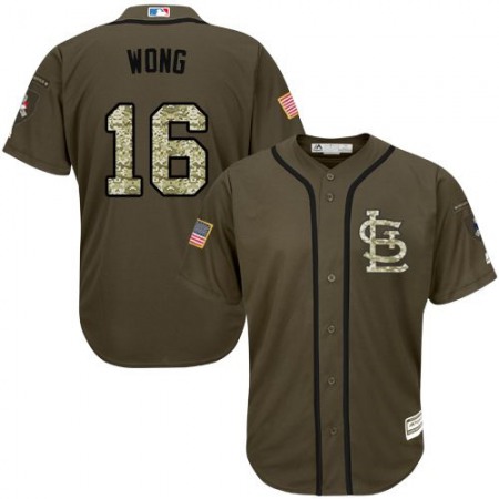 Cardinals #16 Kolten Wong Green Salute to Service Stitched Youth MLB Jersey