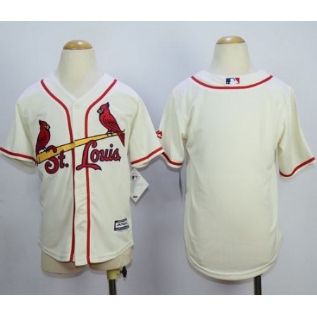 Cardinals Blank Cream Cool Base Stitched Youth MLB Jersey