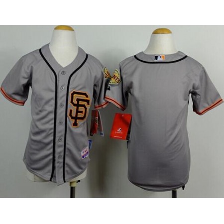 Giants Blank Grey Road 2 Cool Base Stitched Youth MLB Jersey