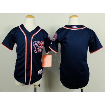 Nationals Blank Blue Cool Base Stitched Youth MLB Jersey