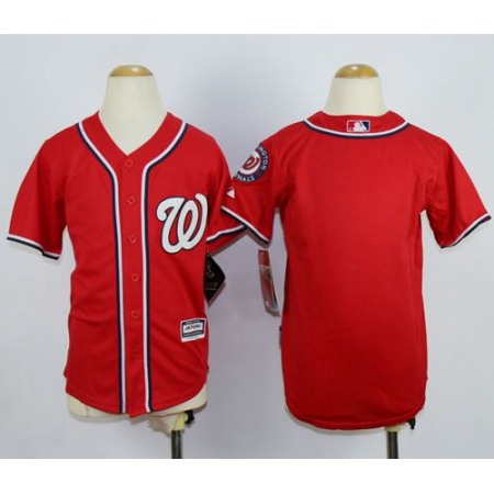 Nationals Blank Red Cool Base Stitched Youth MLB Jersey