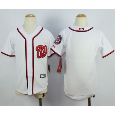 Nationals Blank White Cool Base Stitched Youth MLB Jersey