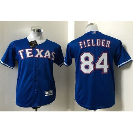 Rangers #84 Prince Fielder Blue Cool Base Stitched Youth MLB Jersey