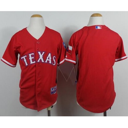 Rangers Blank Red Cool Base Stitched Youth MLB Jersey