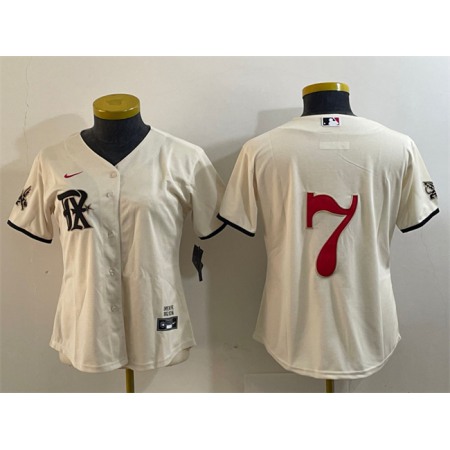 Youth Texas Rangers #7 ivan Rodriguez Cream City Connect Stitched Baseball Jersey