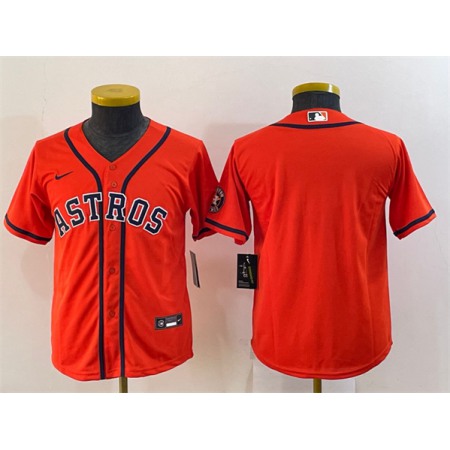 Toddler Houston Astros Blank Orange With Patch Stitched Baseball Jersey