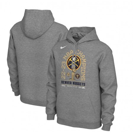 Men's Denver Nuggets Heather Gray 2023 NBA Finals Champions Locker Room Pullover Hoodie