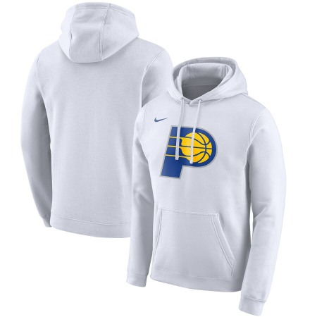 Men's Indiana Pacers White City Edition Club Pullover Hoodie