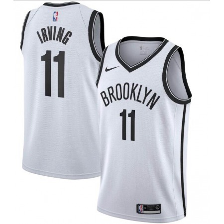 Men's Brooklyn Nets #11 Kyrie Irving White Association Edition Swingman Stitched Jersey