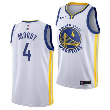 Men's Golden State Warriors #4 Moses Moody White Association Edition Swingman Stitched Jersey
