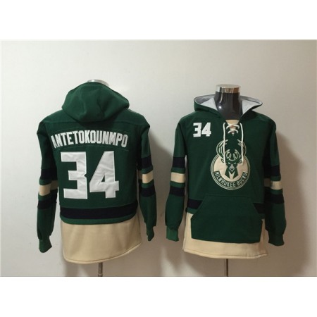 Men's Milwaukee Bucks #34 Giannis Antetokounmpo Green Hoodie