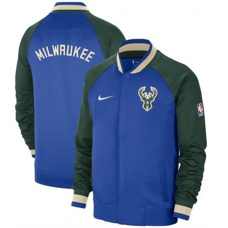 Men's Milwaukee Bucks Blue/Green 2022/23 City Edition Showtime Thermaflex Full-Zip Jacket