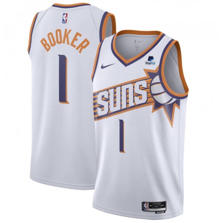 Men's Phoenix Suns #1 Devin Booker White 2023 Association Edition Stitched Basketball Jersey