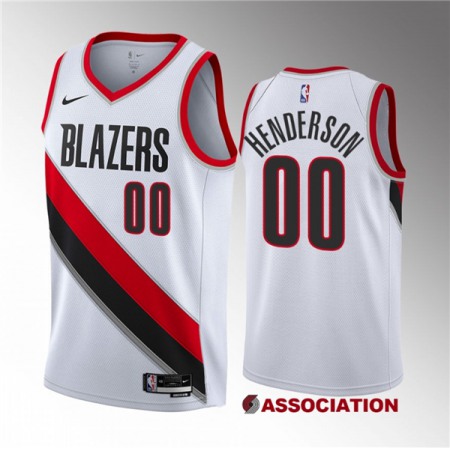 Men's Portland Trail Blazers #00 Scoot Henderson White 2023 Draft Association Edition Stitched Basketball Jersey