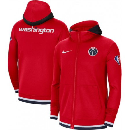 Men's Washington Wizards Red 75th Anniversary Performance Showtime Full-Zip Hoodie Jacket