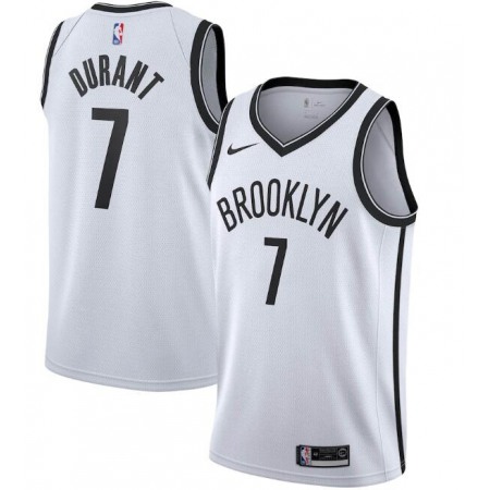 Men's Brooklyn Nets #7 Kevin Durant White Association Edition Swingman Stitched Jersey