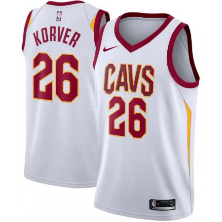 Men's Cleveland Cavaliers #26 Kyle Korver White Association Edition Swingman Stitched Jersey