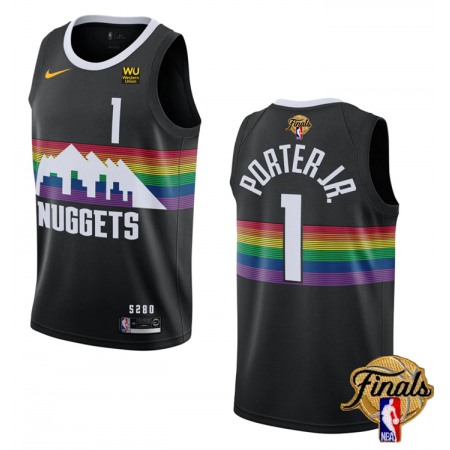 Men's Denver Nuggets #1 Michael Porter Jr. Black 2023 Finals City Edition Stitched Basketball Jersey