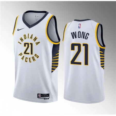 Men's Indiana Pacers #21 Isaiah Wong White 2023 Draft Association Edition Stitched Basketball Jersey