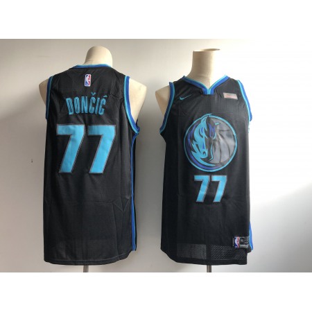 Men's Dallas Mavericks #77 Luka Doncic Black 2018/19 City Edition Swingman Stitched NBA Jersey