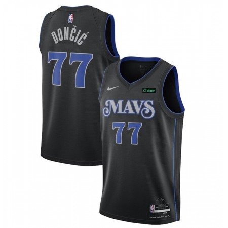 Men's Dallas Mavericks #77 Luka Doncic Black 2023-24 City Edition Stitched Basketball Jersey