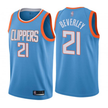 Men's Los Angeles Clippers #21 Patrick Beverley Blue City Edition Stitched Jersey