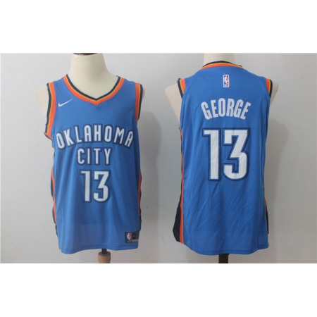Men's Nike Oklahoma City Thunder #13 Paul George Blue Stitched NBA Jersey