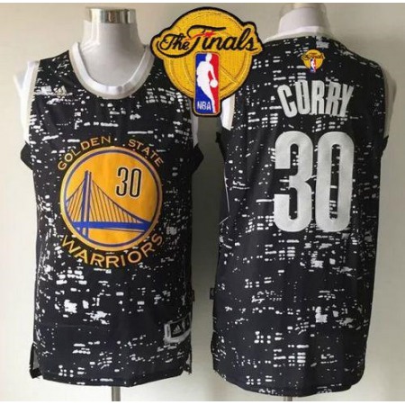Warriors #30 Stephen Curry Black City Light The Finals Patch Stitched NBA Jersey