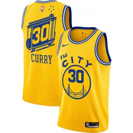 Men's Golden State Warriors #30 Stephen Curry Gold City Classic Edition Stitched NBA Jersey